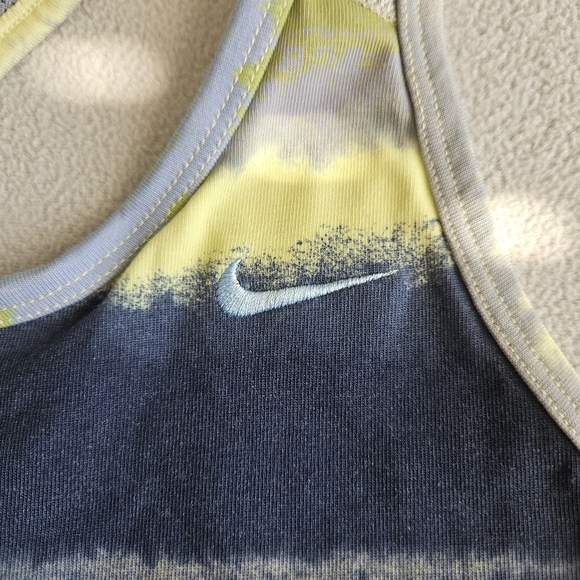 Nike‎ Women’s Tie Dye Running Tank Top Dri Fit, Blue and Yellow Striped. Size M - Picture 3 of 7